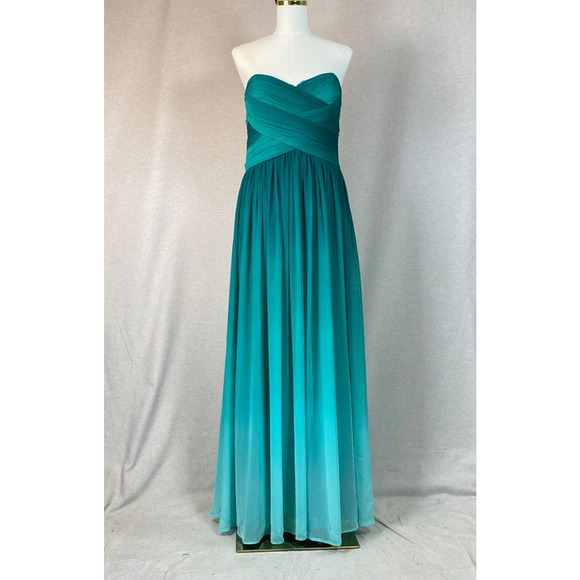 Y2K La Femme Womens Ombre Mermaid Maxi Dress Size 14 Chiffon Fairy Tinkerbell - Picture 3 of 16